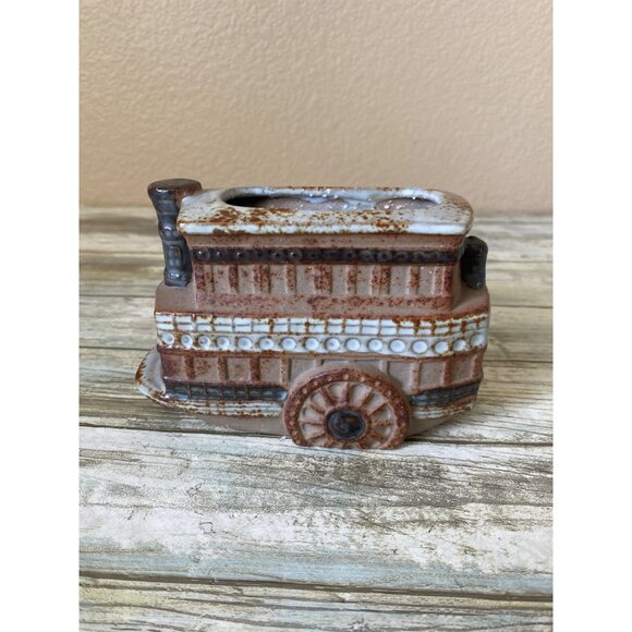 Vintage Riverboat Ceramic Planter Mid Century Pottery A&C Flowers Sacramento - Picture 1 of 8